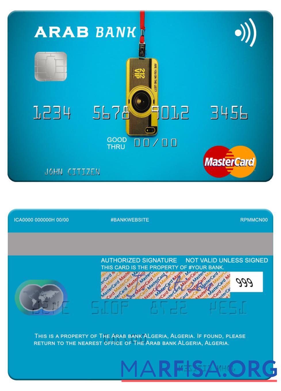 Downloadable Algeria Arab Bank Algeria mastercard sample